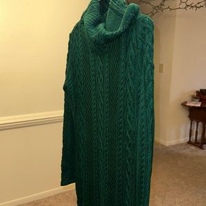 Two sweater dresses. Black and emerald green. Large cowl neck. Sz M